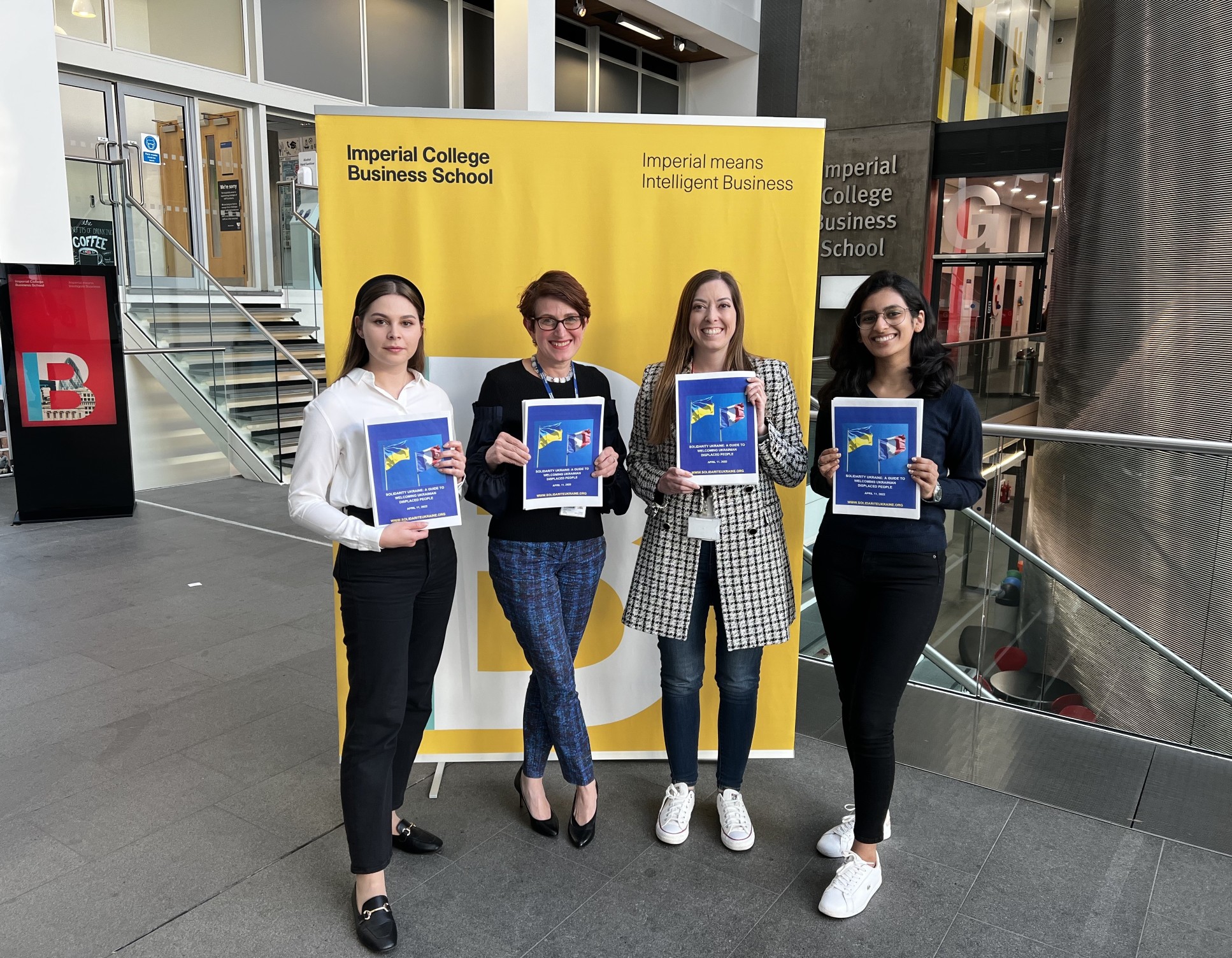 Business school students [names TBC] with the guide