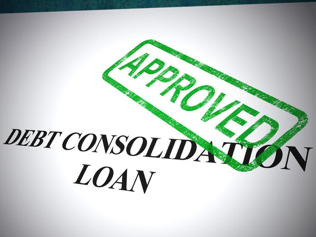 Debt Consolidation Approved Form Shows Agreed Loan Approval - 3d illustration