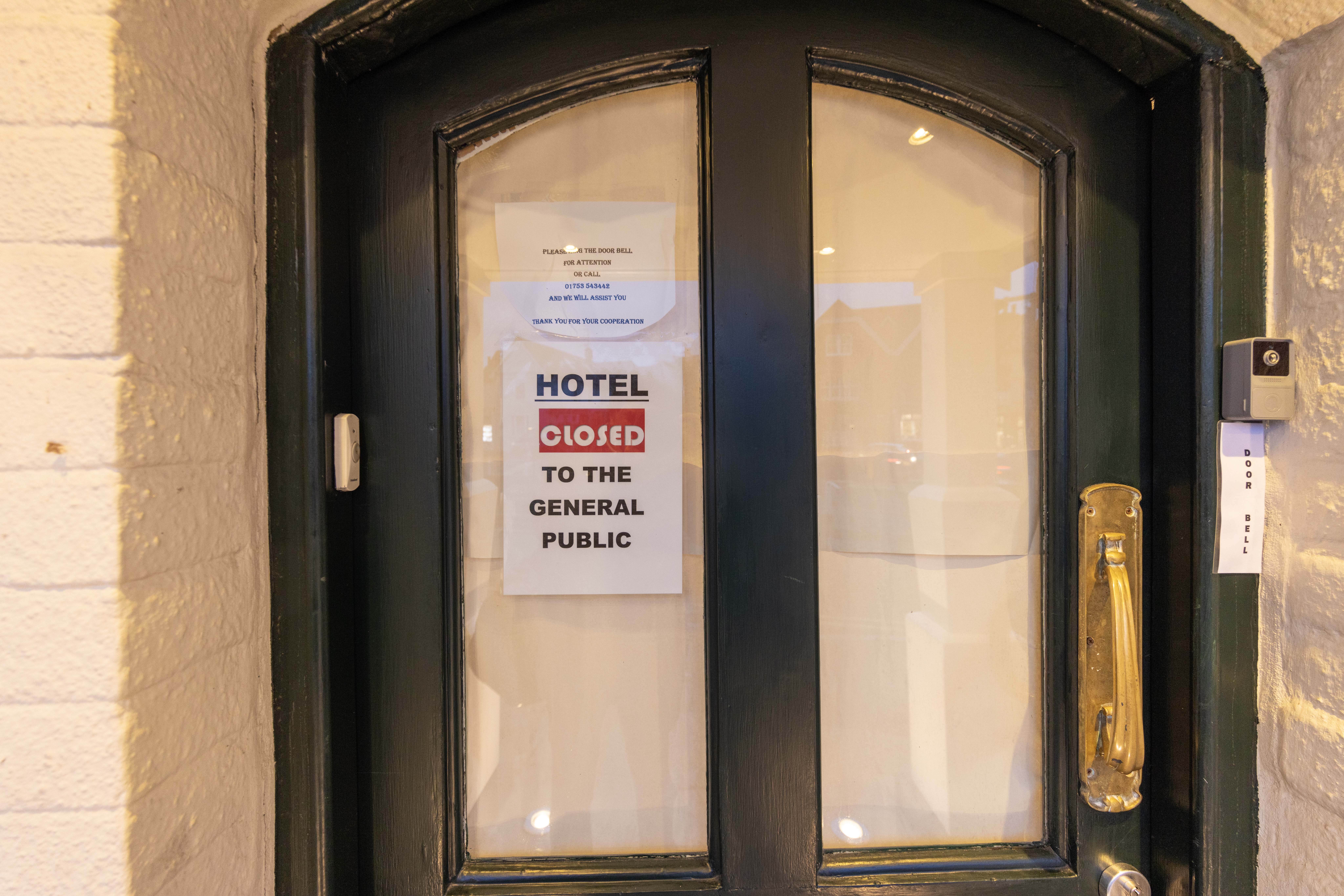 Once a social focal point for the village, the mansion's ground floor windows are now blacked out and a sign on the door reads: 
