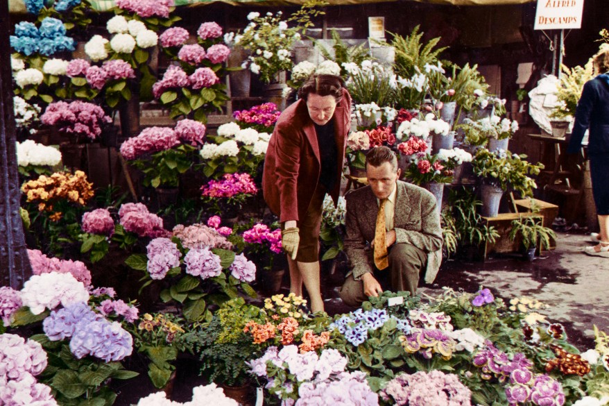 Catherine Dior (with her lover Hervé des Charbonneries) ran a cut flower business in Paris after surviving the Nazi labor camps.