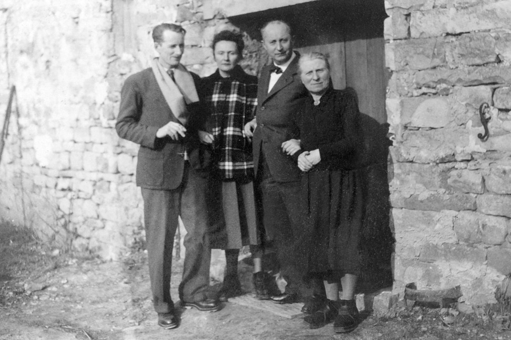 From left to right: Hervé, Catherine, Christian and Marthe after Catherine's liberation from a concentration camp in 1945.